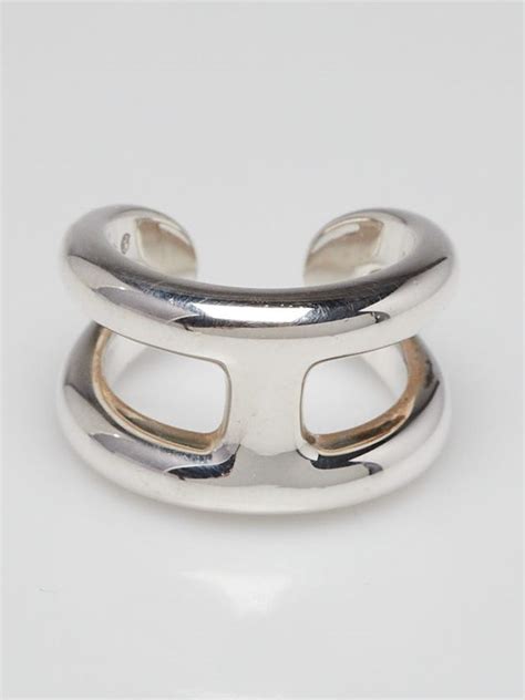 hermes osmose|Hermes Sterling Silver Osmose Ring Size 53 .